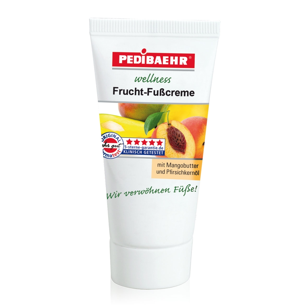 PEDIBAEHR - Wellness Frucht-Fußcreme mit Mangobutter und Pfirsichkernöl, 30 ml PEDIBAEHR - Wellness Frucht-Fußcreme mit Mangobutter und Pfirsichkernöl, 30 ml