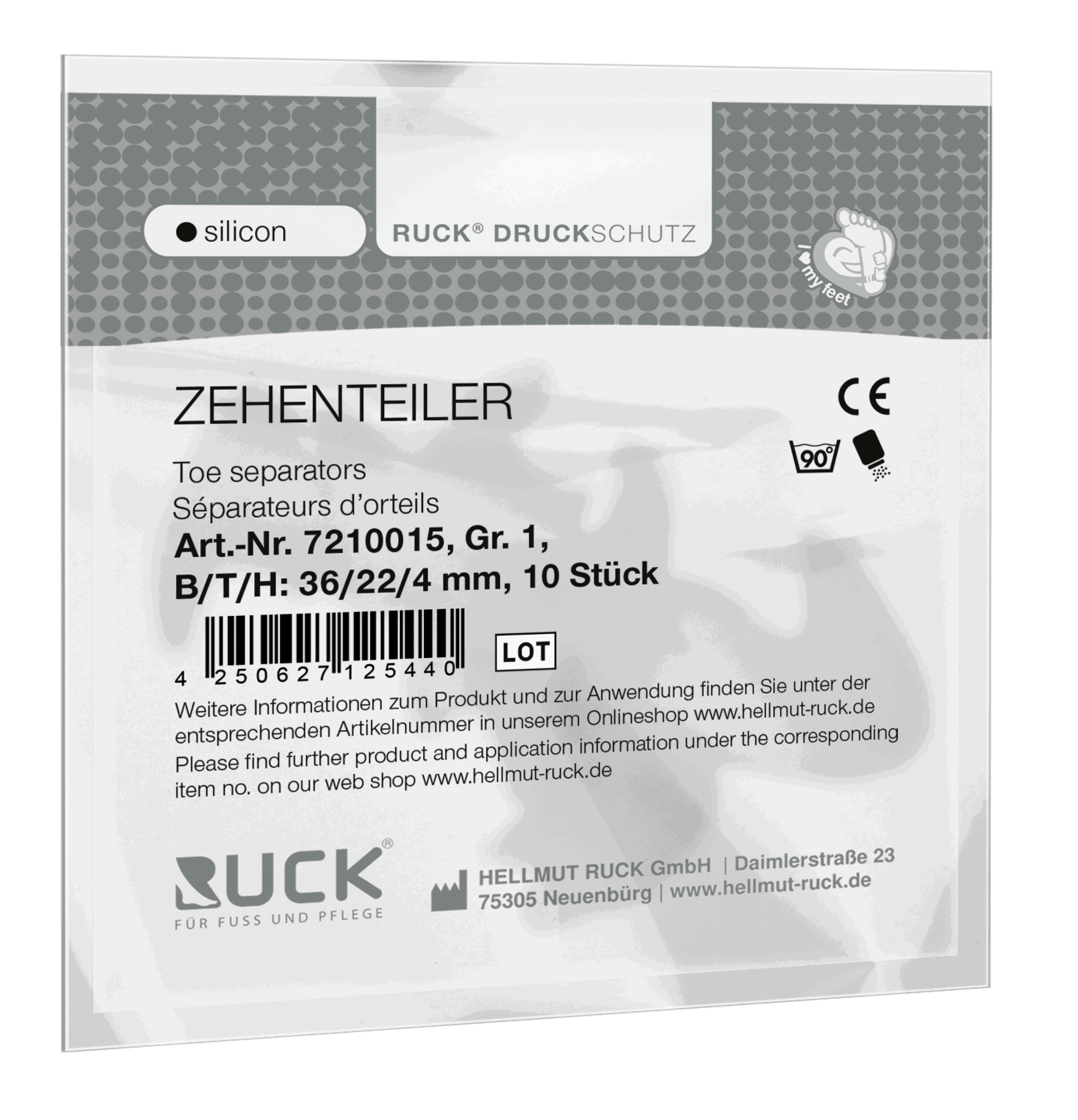 RUCK DRUCKSCHUTZ silicon Zehenteiler Gr. S | 10 Stück RUCK DRUCKSCHUTZ silicon Zehenteiler Gr. S | 10 Stück
