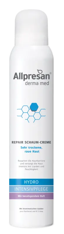 Allpresan Derma med Repair Schaum-Creme HYDRO INTENSIVPFLEGE mit beruhigendem Duft, 200 ml