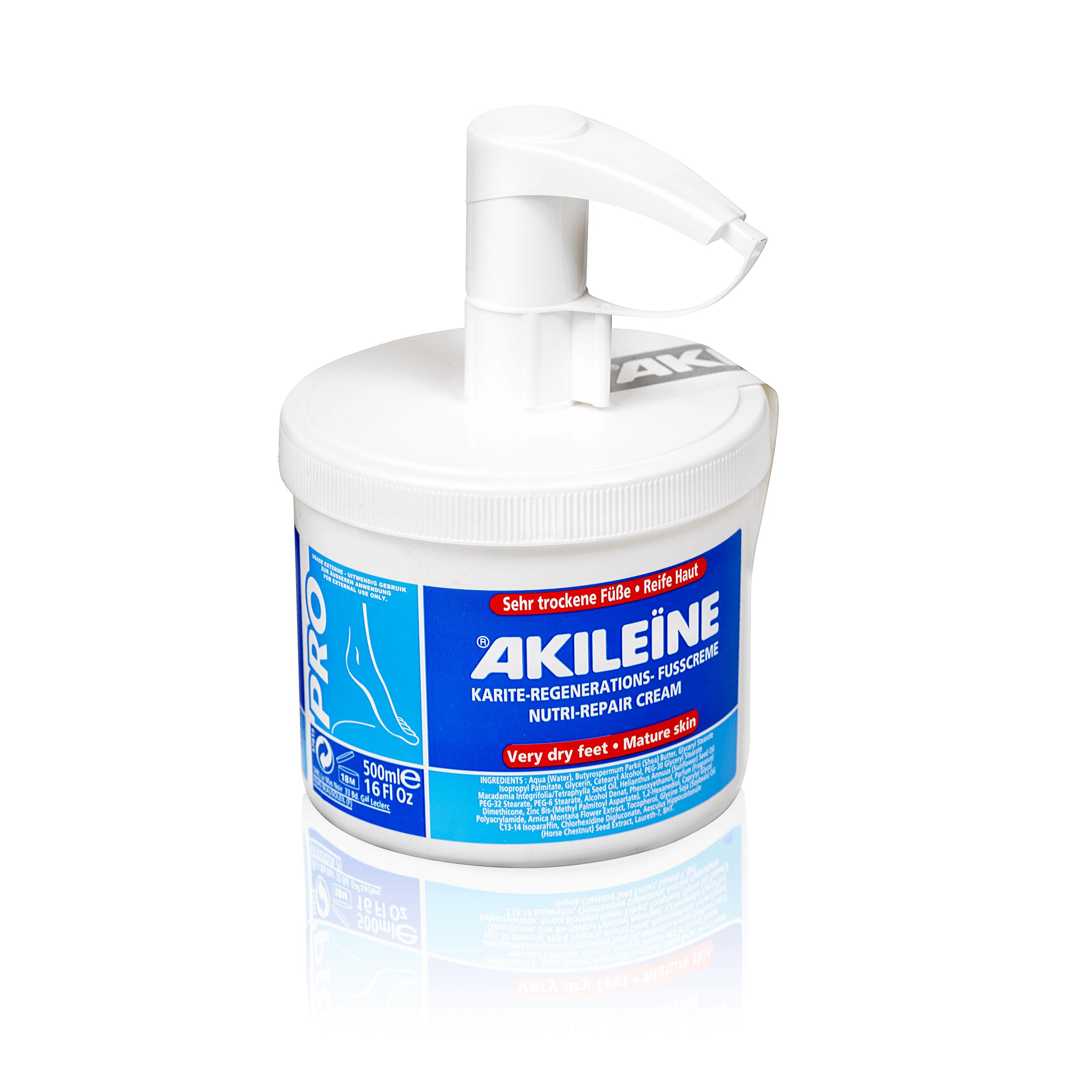 AKILEINE - Nutri-Repair Karité-Regenerations-Fusscreme, 500ml Spenderflasche