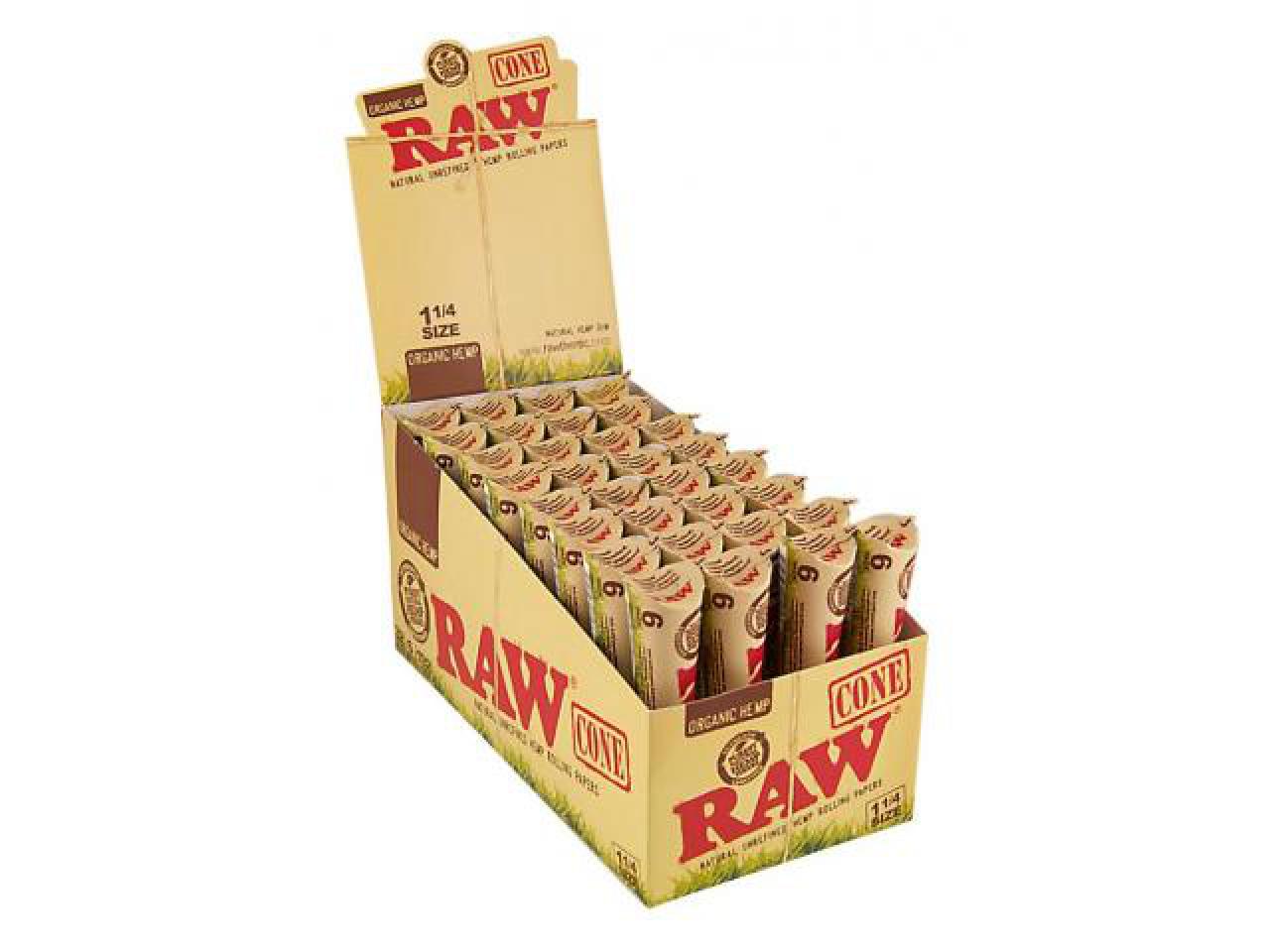 Box RAW Cones | Organic 1¼ | 32 x 6 Cones BOX