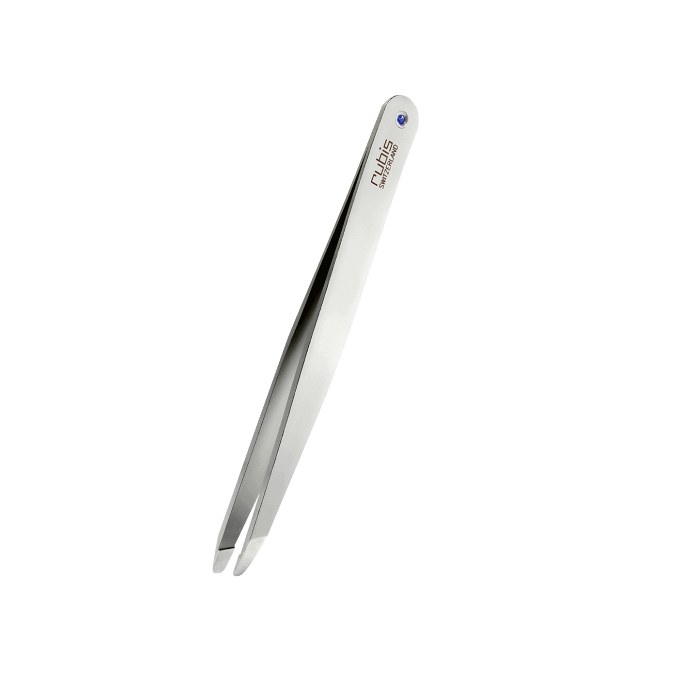 RUBIS Pinzette Classic Luxury Line Rhodium mit Saphir