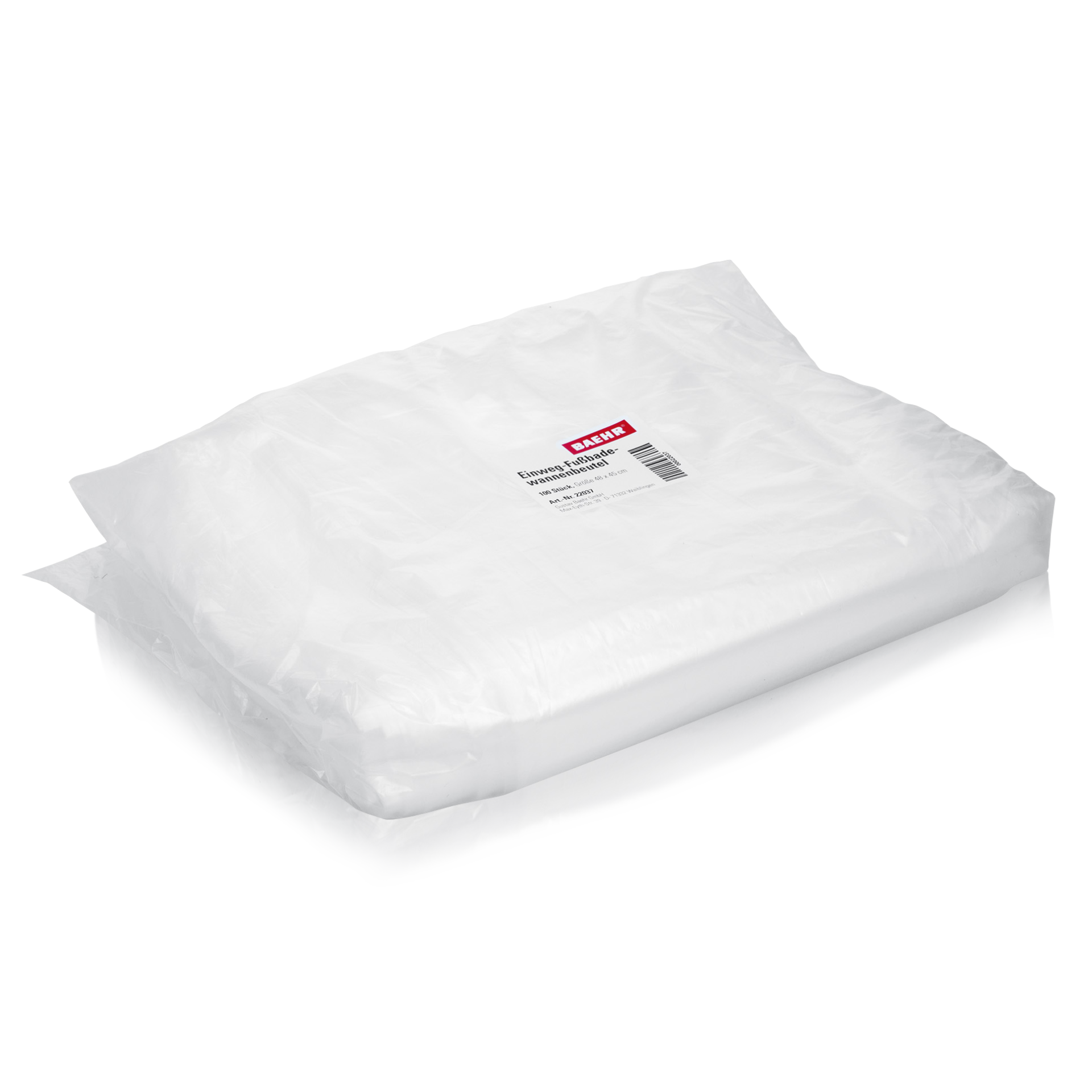 BAEHR Einweg-Fußbadewannenbeutel einfach, 48 x 45 cm 1 Pack (100 Stk.) BAEHR Einweg-Fußbadewannenbeutel einfach, 48 x 45 cm 1 Pack (100 Stk.)