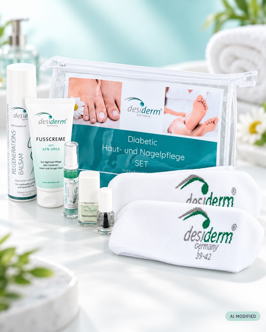 desiderm Diabetic Haut- und Nagelpflege-Set, Gr. 35-38