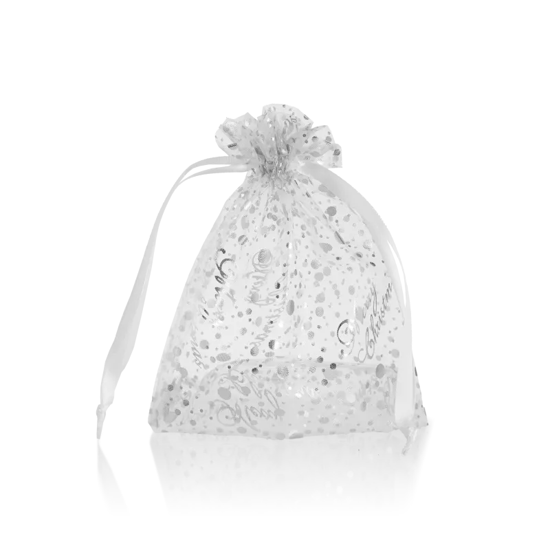 Organzabeutel „Silberperlen“, 14 x 19 cm, 1 Pack (25 Stk.)