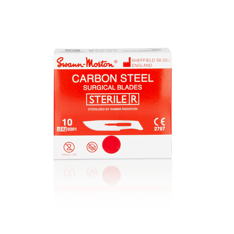 SWANN-MORTON Carbonstahl-Klingen Nr. 10 steril (100 Stück)