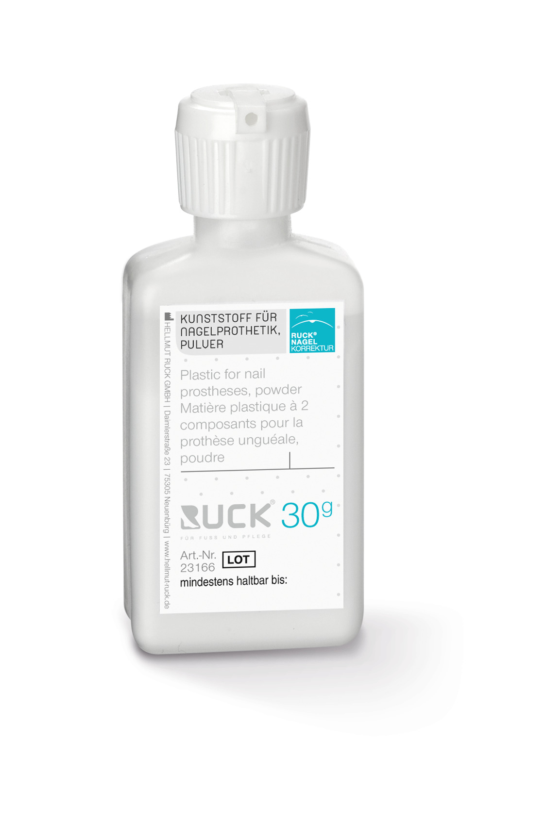 RUCK NAGELKORREKTUR Kunststoff für Nagelprothetik | Pulver 30 g RUCK NAGELKORREKTUR Kunststoff für Nagelprothetik | Pulver 30 g