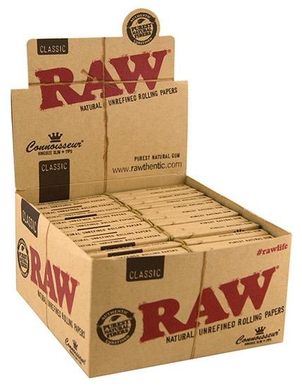 RAW papers | Connoisseur CLASSIC King Size Slim, inkl. Tips | BOX RAW papers | Connoisseur CLASSIC King Size Slim, inkl. Tips | BOX