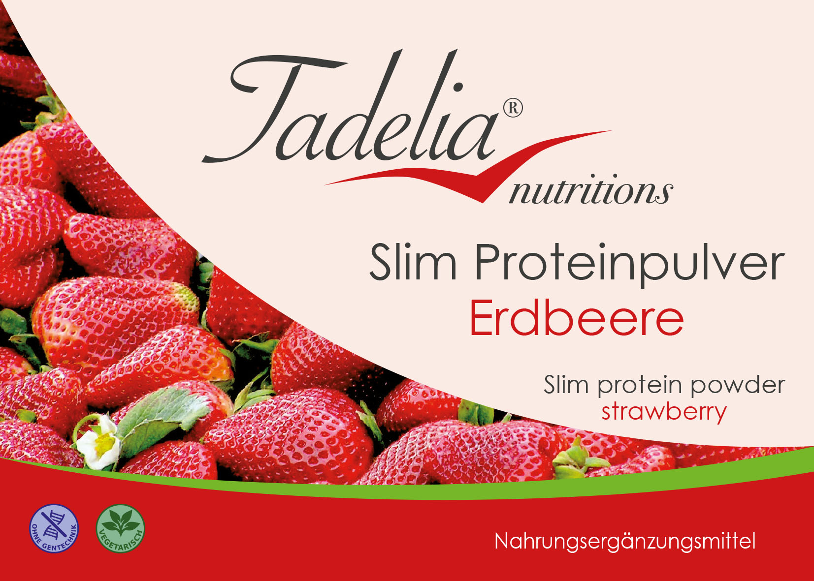 Tadelia® Slim Proteinpulver Erdbeere mit Tadelia hCG Stoffwechseldiätplan + Hormony Complex G B12 Tropfen