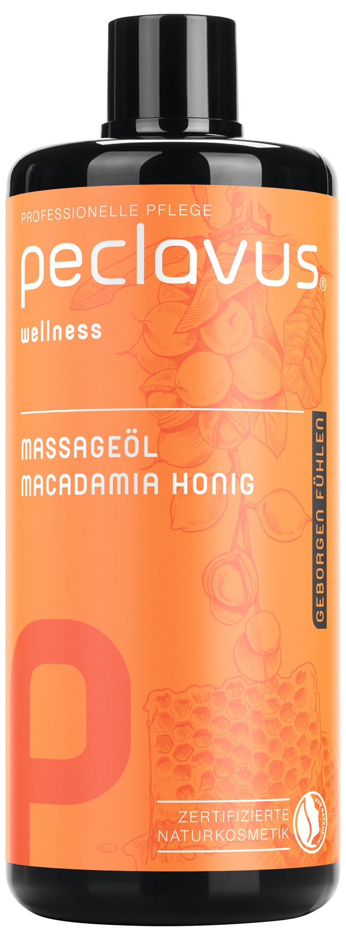 PECLAVUS Massageöl Macadamia Honig 500 ml | Geborgen fühlen PECLAVUS Massageöl Macadamia Honig 500 ml | Geborgen fühlen