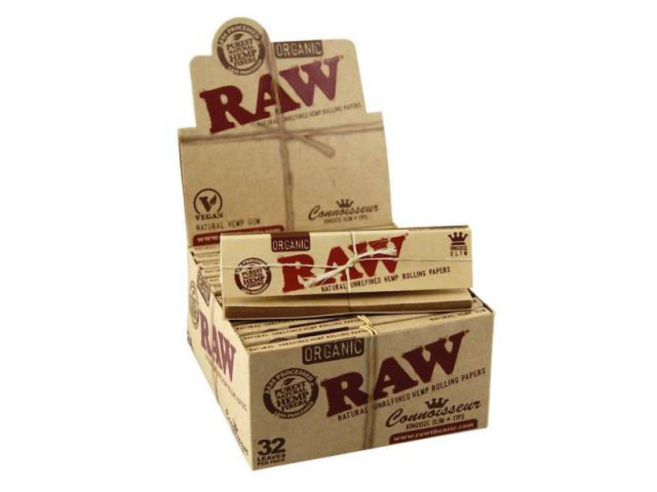 RAW Papers | Organic Hemp Connoisseur King Size Slim | 32 Blättchen