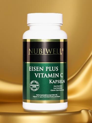 Nubiwell Eisen plus Vitamin C | 90 Kapseln á 555 mg = 50,0 g