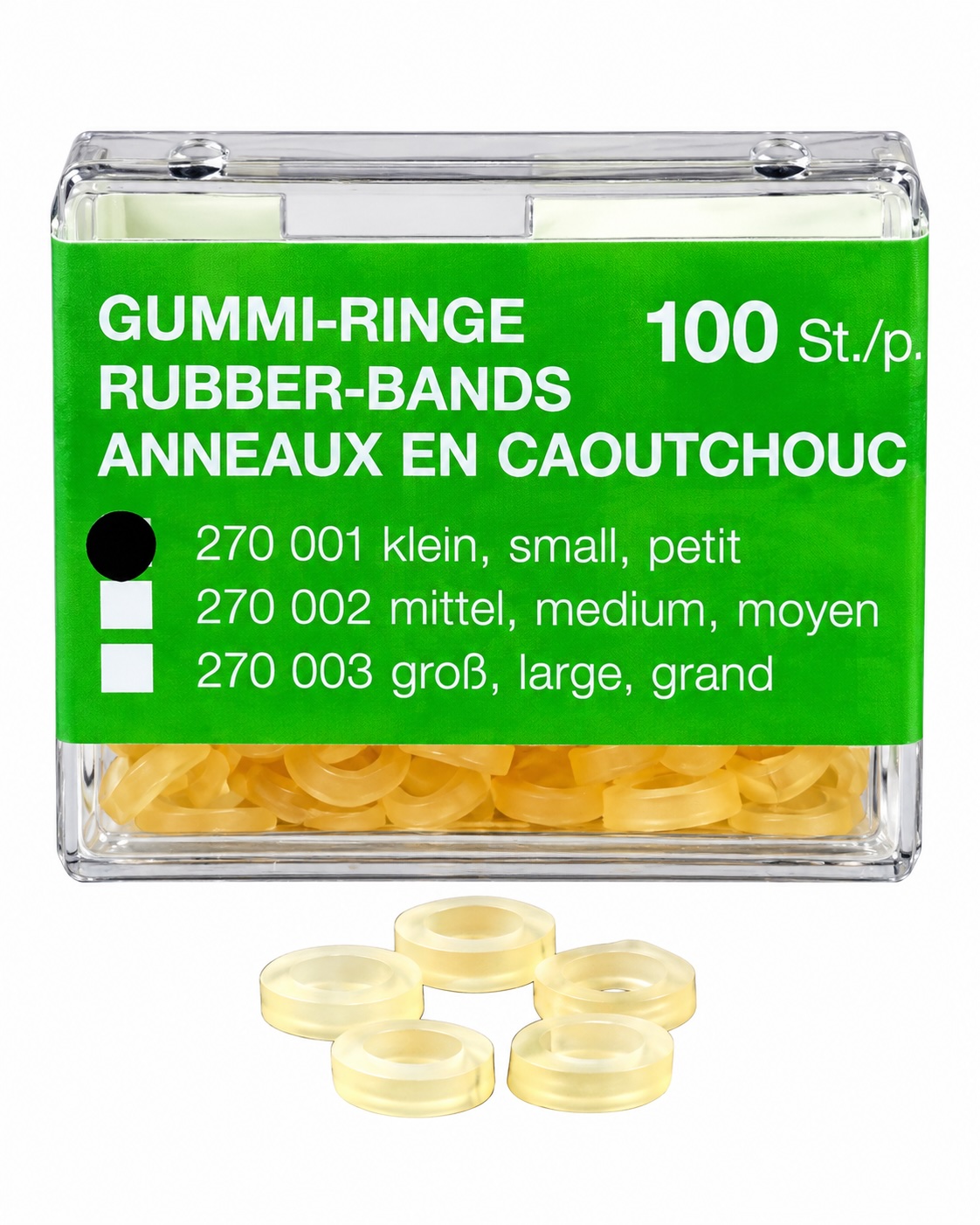 ERKODENT ERKI Gummi-Ringe. Gr. 1. Ø 3.20 mm