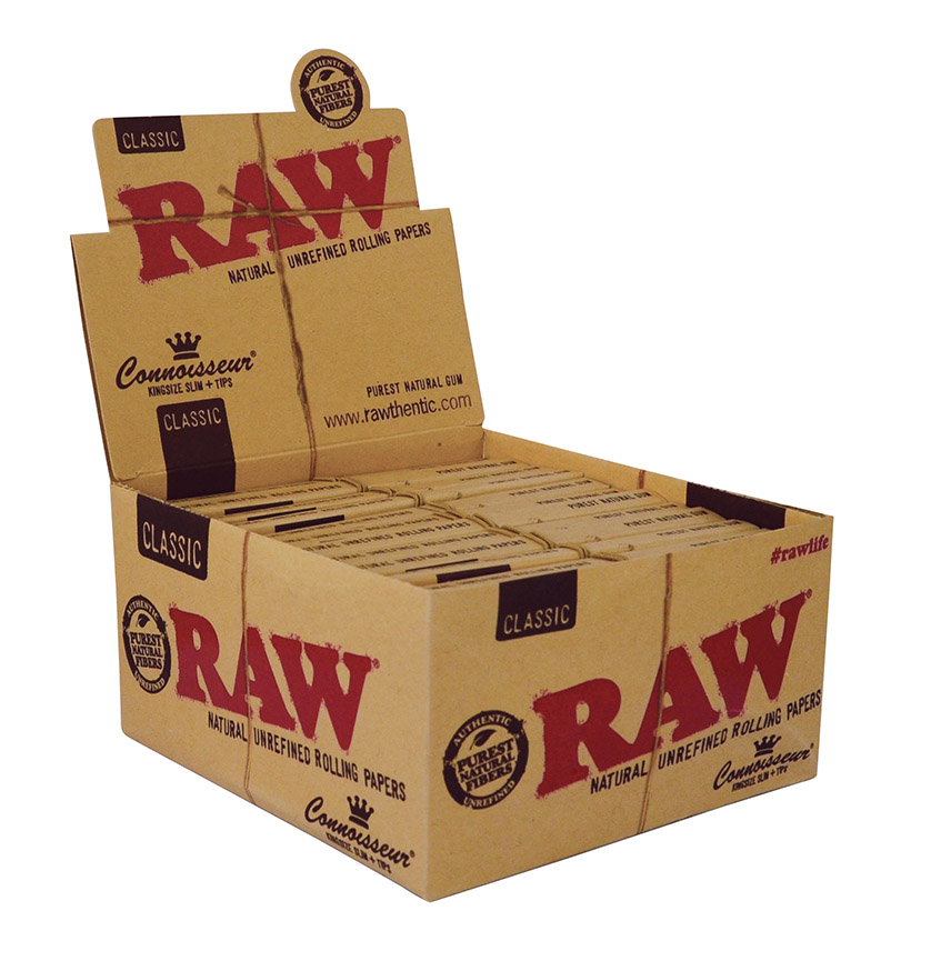 RAW papers | Connoisseur CLASSIC King Size Slim, inkl. Tips | BOX