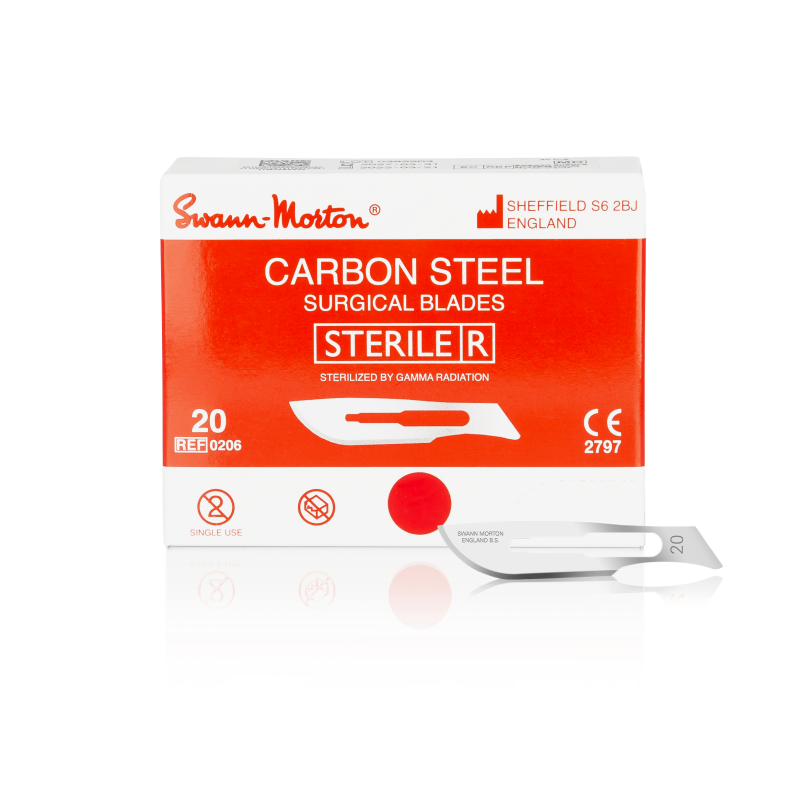 SWANN-MORTON Carbonstahl-Klingen Nr. 20 steril (100 Stück)
