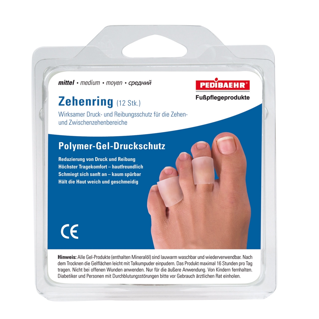 Pedibaehr Gel-Zehenringe mittel 12 Stück Pedibaehr Gel-Zehenringe mittel 12 Stück