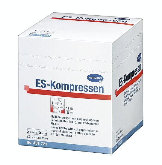 Hartmann ES-Kompressen steril 5 x 5 cm, 25 x 2 Stück Hartmann ES-Kompressen steril 5 x 5 cm, 25 x 2 Stück