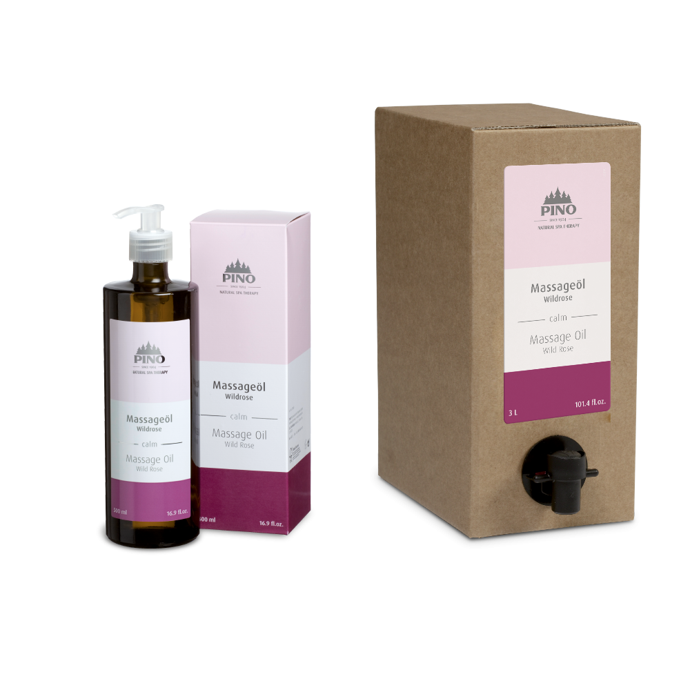 PINO naturreine Aroma Massageöle Wildrose - calm 0,5 l PINO naturreine Aroma Massageöle Wildrose - calm 0,5 l