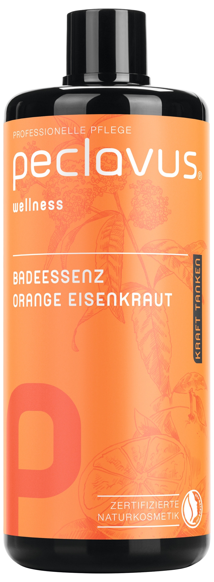 PECLAVUS Badeessenz Orange Eisenkraut | Kraft tanken 500 ml