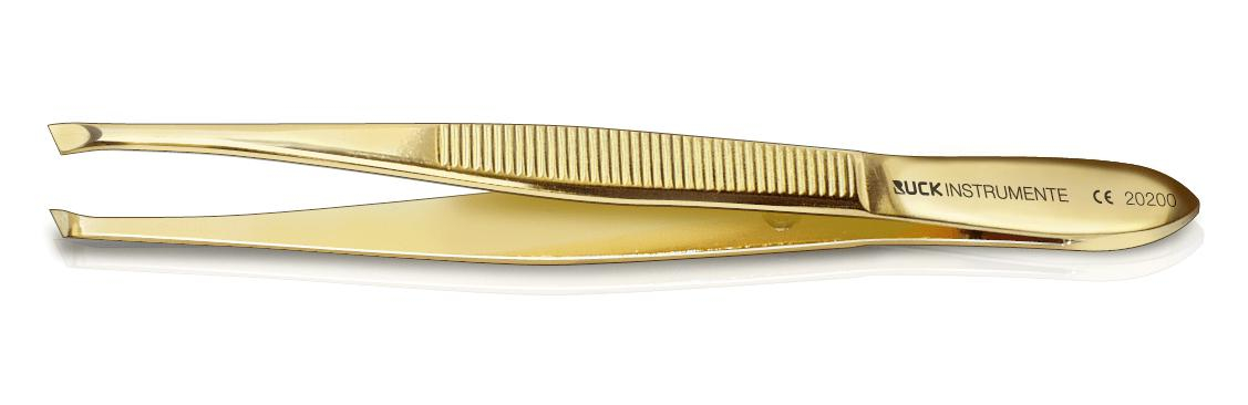 RUCK INSTRUMENTE Pinzette abgeschrägt, vergoldet RUCK INSTRUMENTE Pinzette abgeschrägt, vergoldet