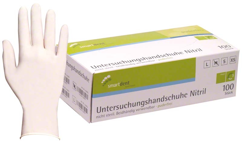smartdent Nitril Einmalhandschuhe weiß | Größe S 100 Stück smartdent Nitril Einmalhandschuhe weiß | Größe S 100 Stück