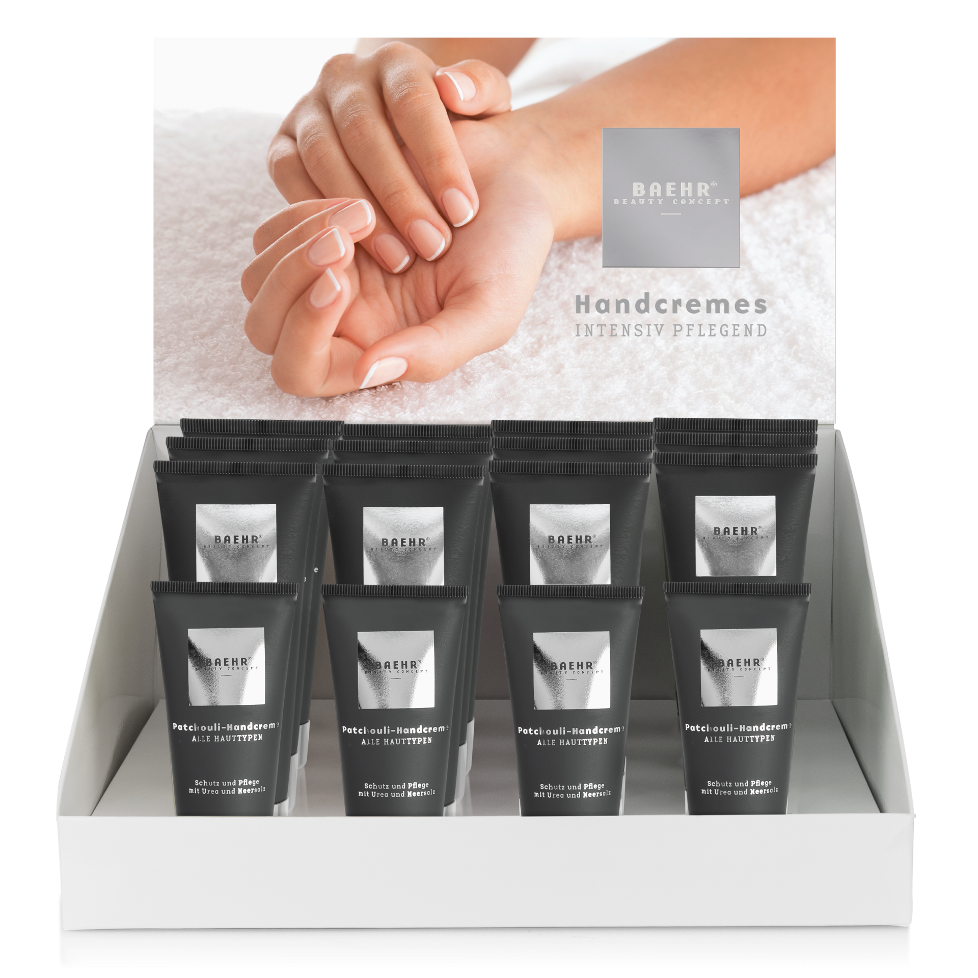 > BAEHR BEAUTY CONCEPT Patchouli-Handcreme Thekendisplay