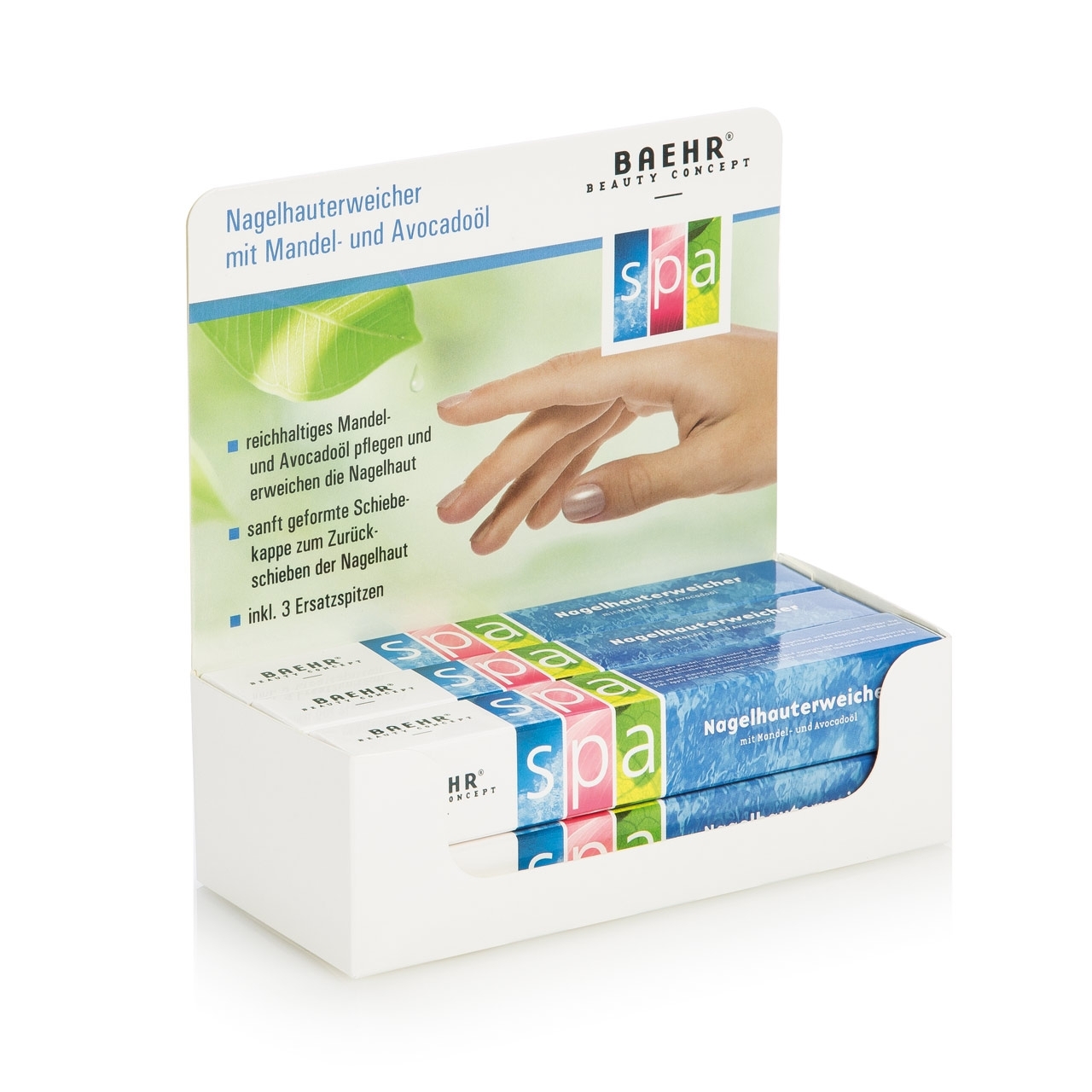 Verkaufsdisplay BAEHR BEAUTY CONCEPT - Nagelhautweicherstift 6 x 3 ml Verkaufsdisplay BAEHR BEAUTY CONCEPT - Nagelhautweicherstift 6 x 3 ml