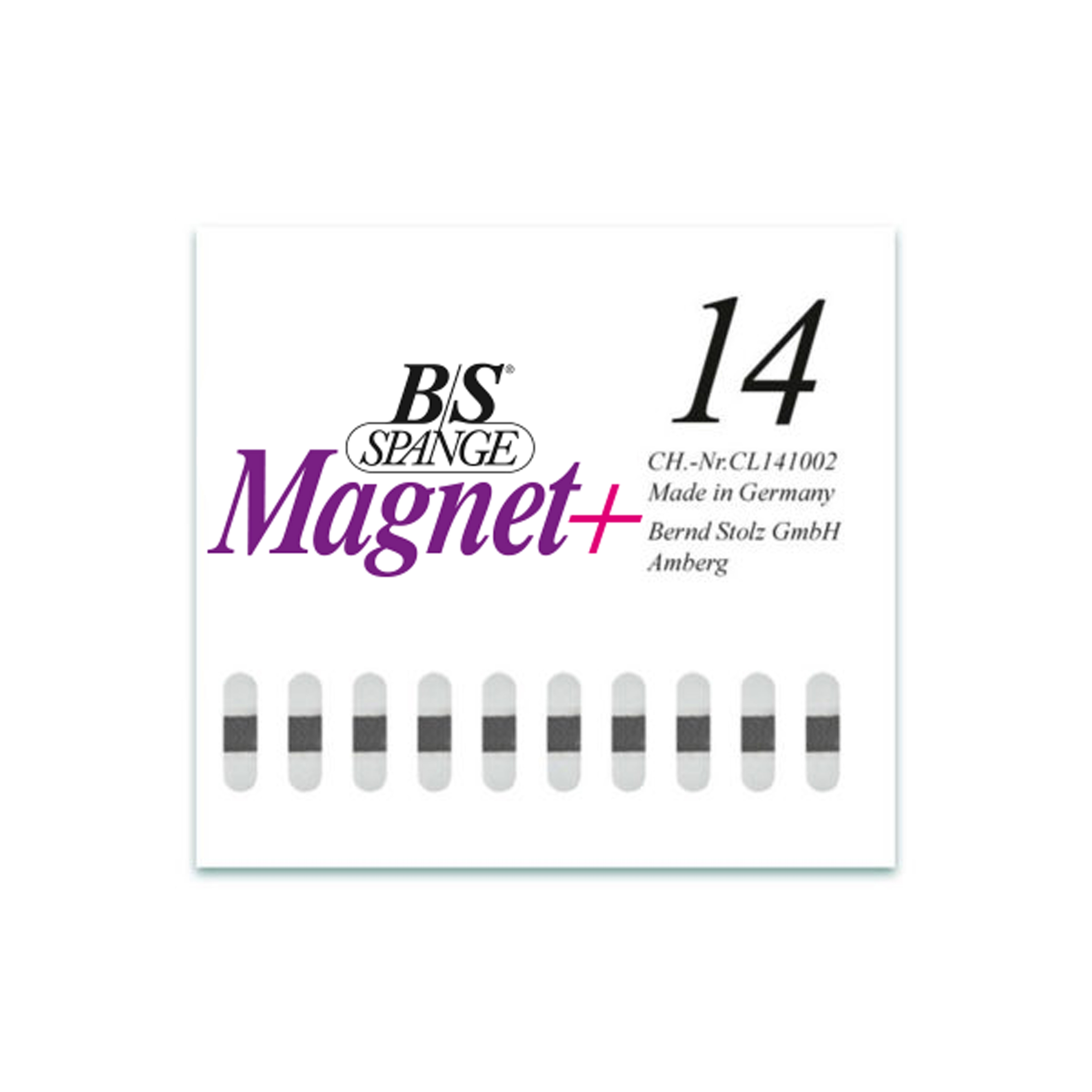 B/S Spange Magnet+ | Länge 14 Breite 4 mm 10 Stück
