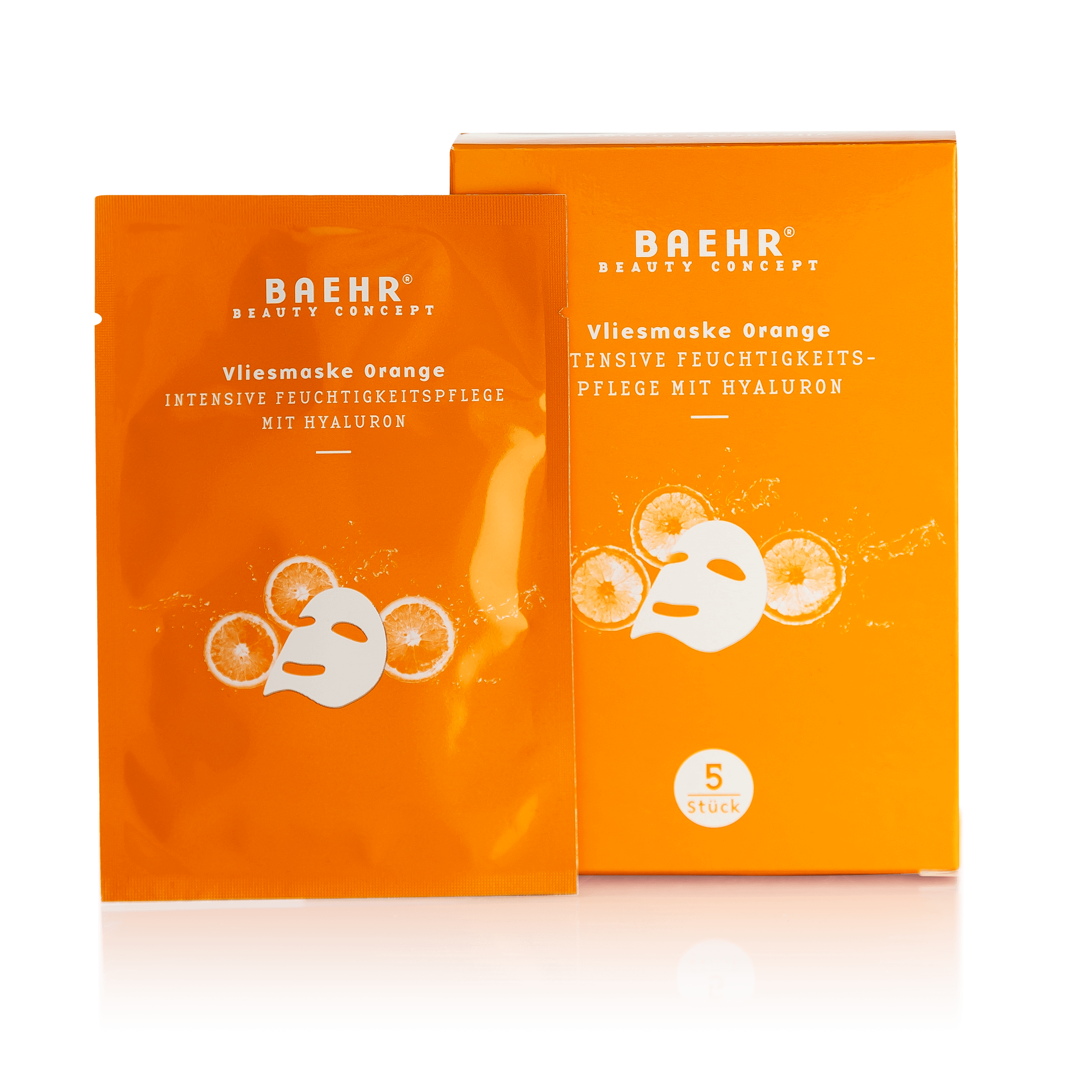 BAEHR Beauty Concept Vliesmaske Orange intensive Feuchtigkeitspflege mit Hyaluron