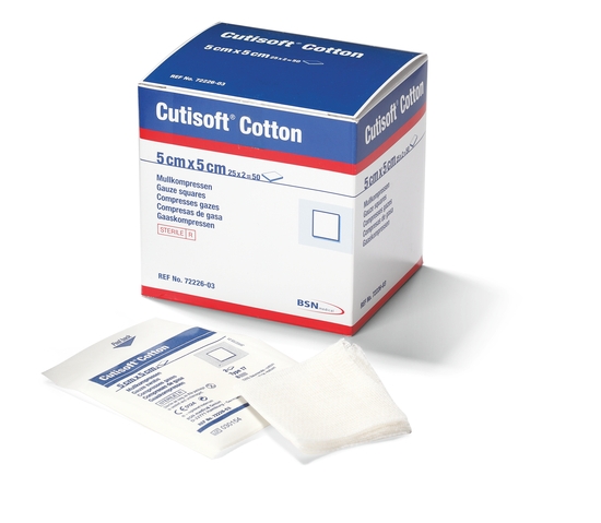 Cutisoft Cotton steril 5 x 5 cm, 25 x 2 Stück Cutisoft Cotton steril 5 x 5 cm, 25 x 2 Stück