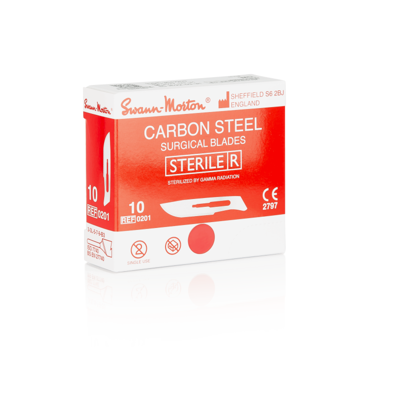 SWANN-MORTON Carbonstahl-Klingen Nr. 10 steril (100 Stück)