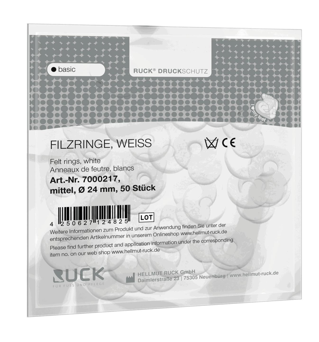 RUCK DRUCKSCHUTZ basic Filzringe | mittel Ø 24 mm 50 Stück RUCK DRUCKSCHUTZ basic Filzringe | mittel Ø 24 mm 50 Stück