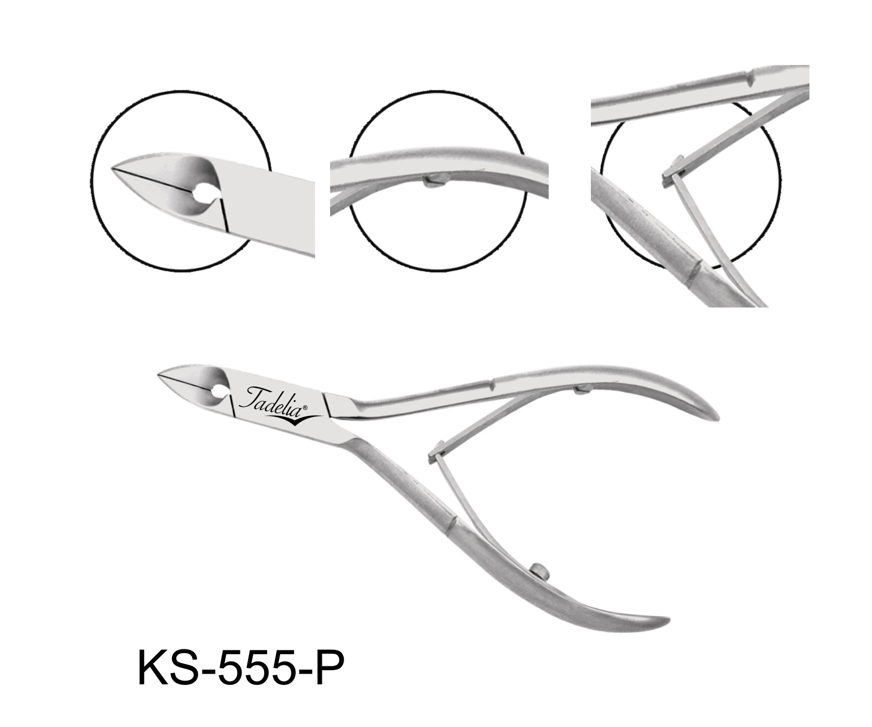 Tadelia® Professional Kopfschneider für Fußpflege und Podologie | KS-555-P | Länge 11,5 cm Schneide 10 mm