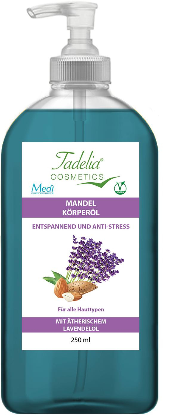 Tadelia® Mandel Körperöl mit ätherischem Lavendelöl 250 ml | Vegan