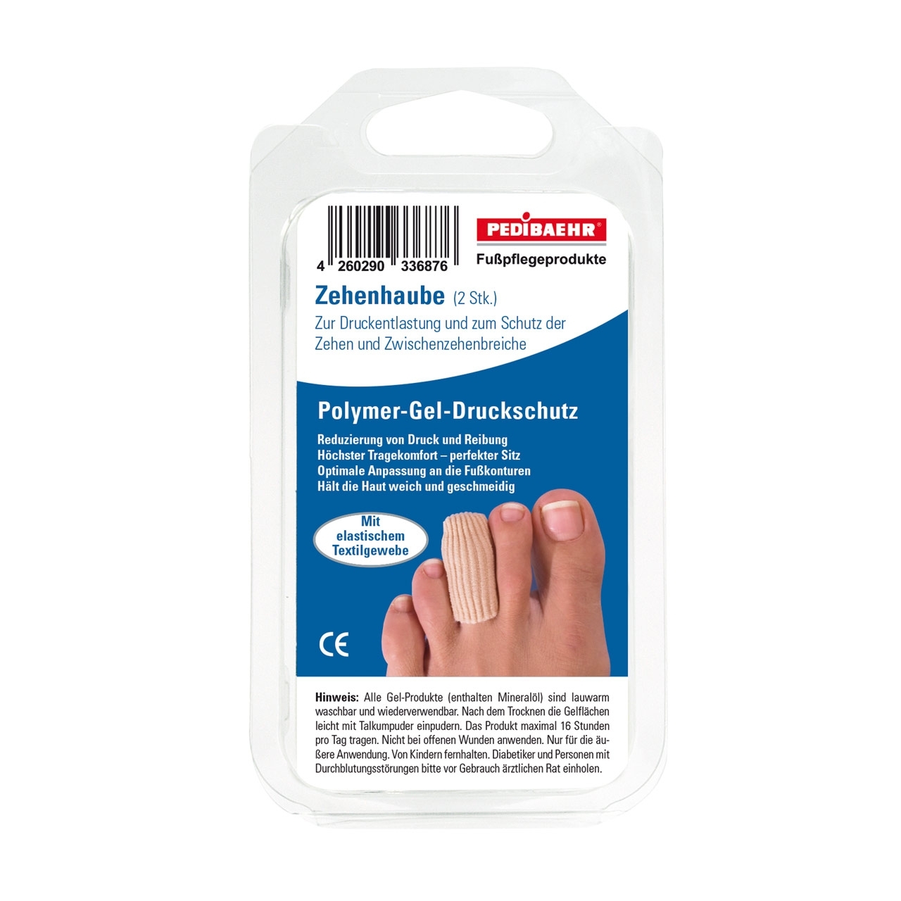 Pedibaehr Zehenhauben, Innenseite rundum mit Polymer-Gel, extra-groß, 2 Stück Pedibaehr Zehenhauben, Innenseite rundum mit Polymer-Gel, extra-groß, 2 Stück