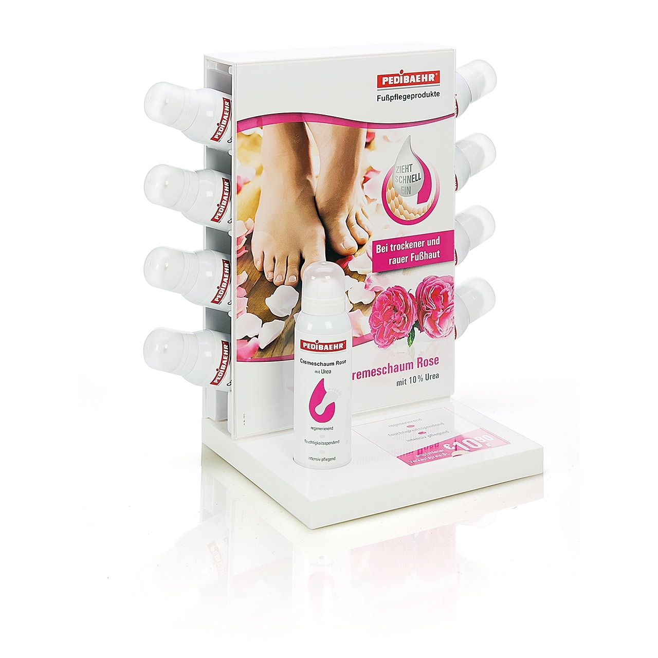 🔴 PEDIBAEHR - V-Display bestückt, Cremeschaum Rose 🔴 PEDIBAEHR - V-Display bestückt, Cremeschaum Rose