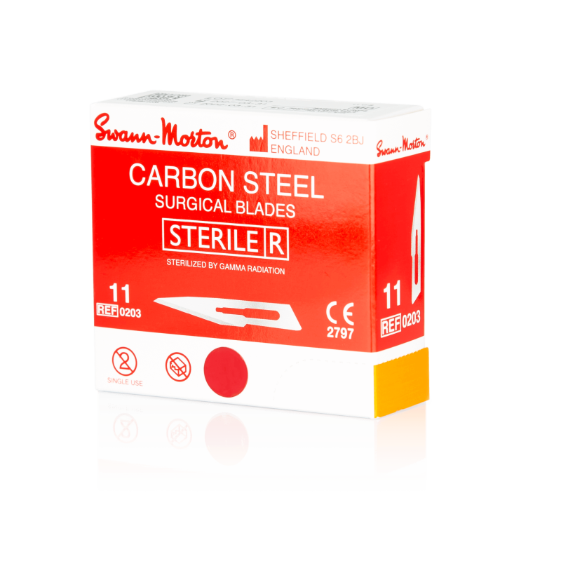SWANN-MORTON Carbonstahl-Klingen Nr. 11 steril (100 Stück)