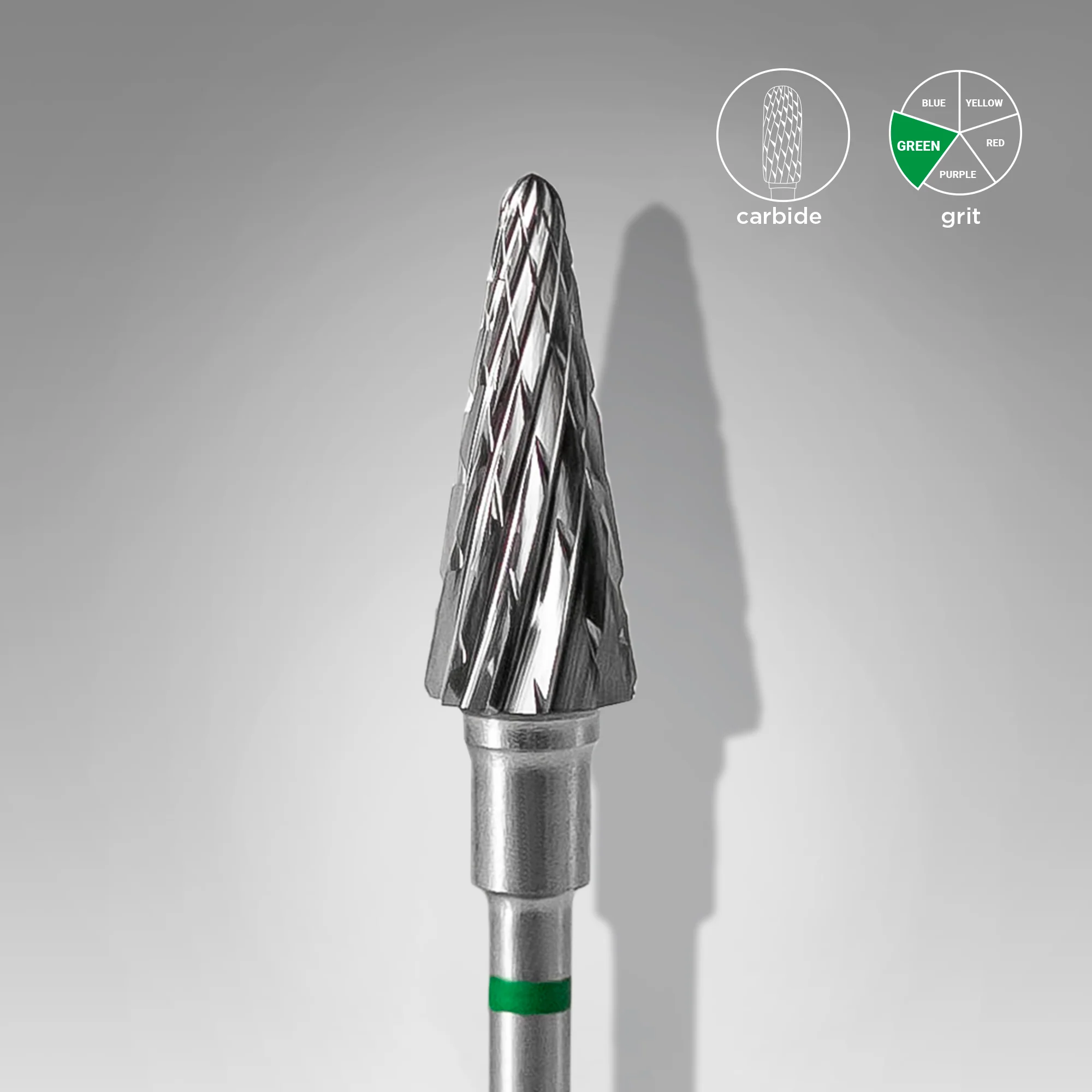 STALEKS Hartmetallfräse "Kegel", grün, Durchmesser 6 mm / Arbeitsbereich 14 mm STALEKS Hartmetallfräse "Kegel", grün, Durchmesser 6 mm / Arbeitsbereich 14 mm