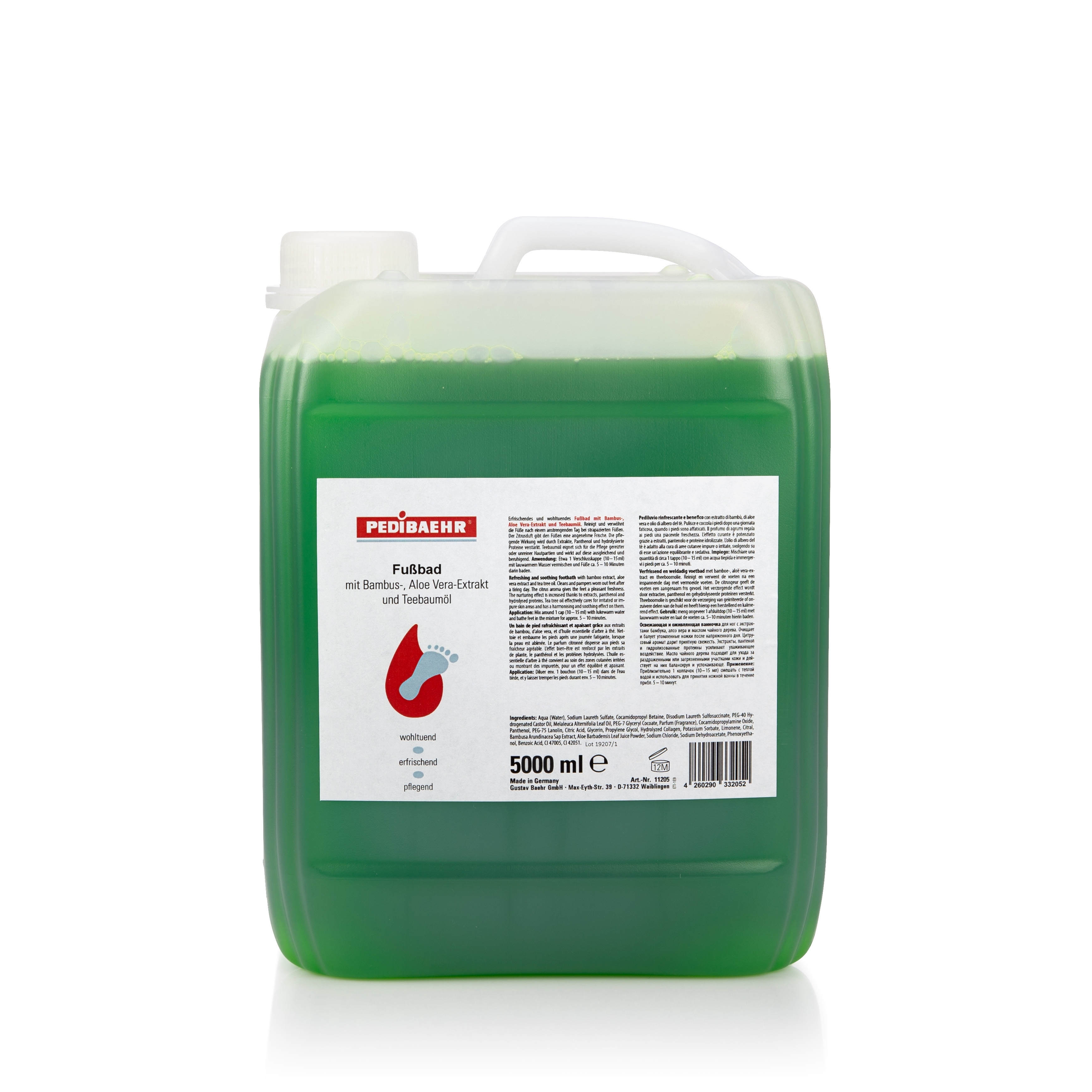 PEDIBAEHR Fußbad mit Bambus, AloeVera-Extrakt und Teebaumöl  5000 ml PEDIBAEHR Fußbad mit Bambus, AloeVera-Extrakt und Teebaumöl  5000 ml