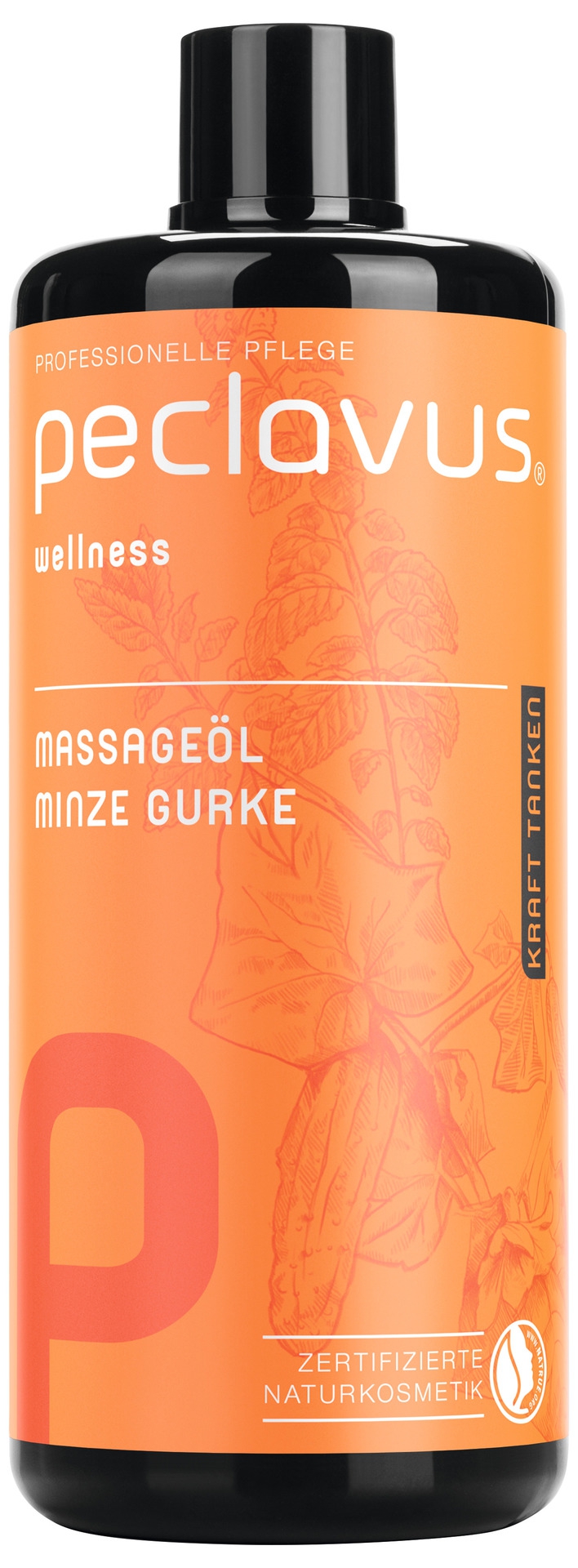 PECLAVUS Massageöl Minze Gurke 500 ml | Kraft tanken