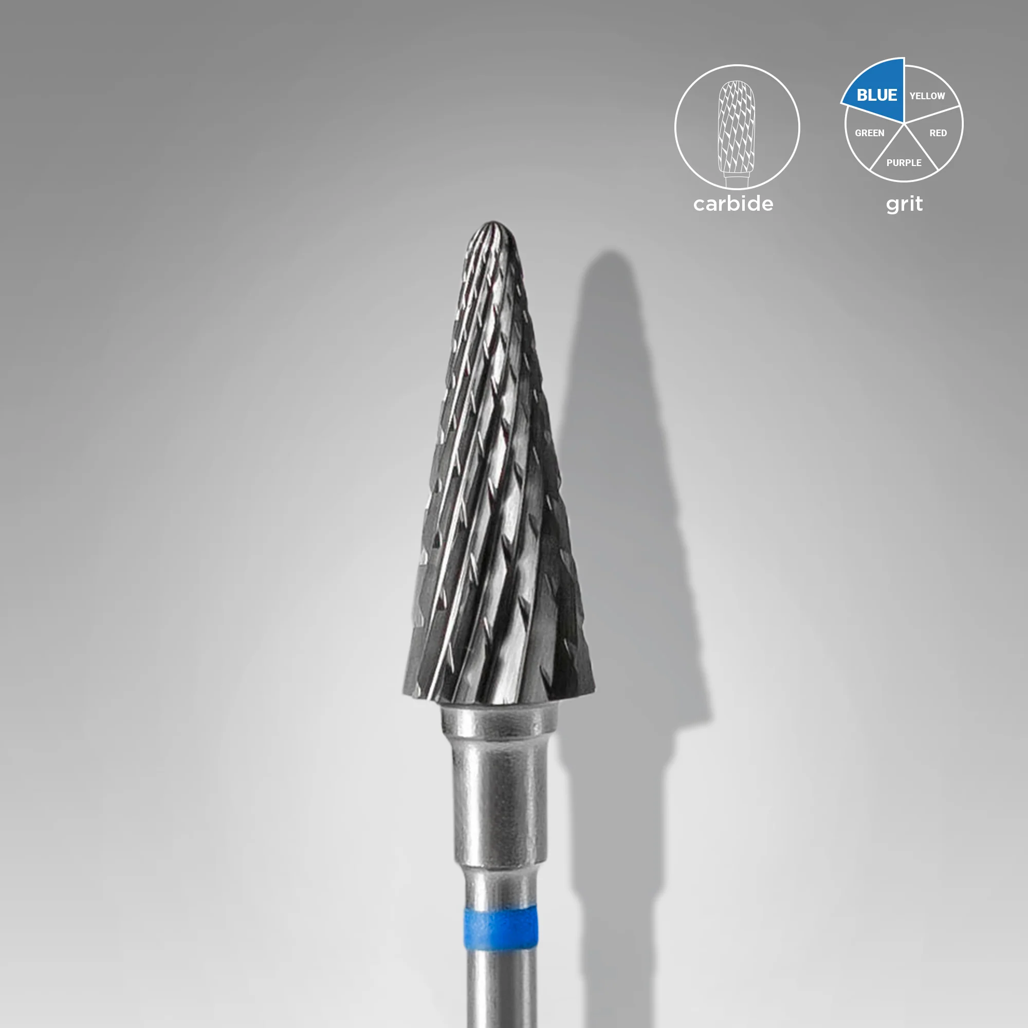 STALEKS Hartmetallfräse "Kegel", blau, Durchmesser 6 mm / Arbeitsbereich 14 mm STALEKS Hartmetallfräse "Kegel", blau, Durchmesser 6 mm / Arbeitsbereich 14 mm