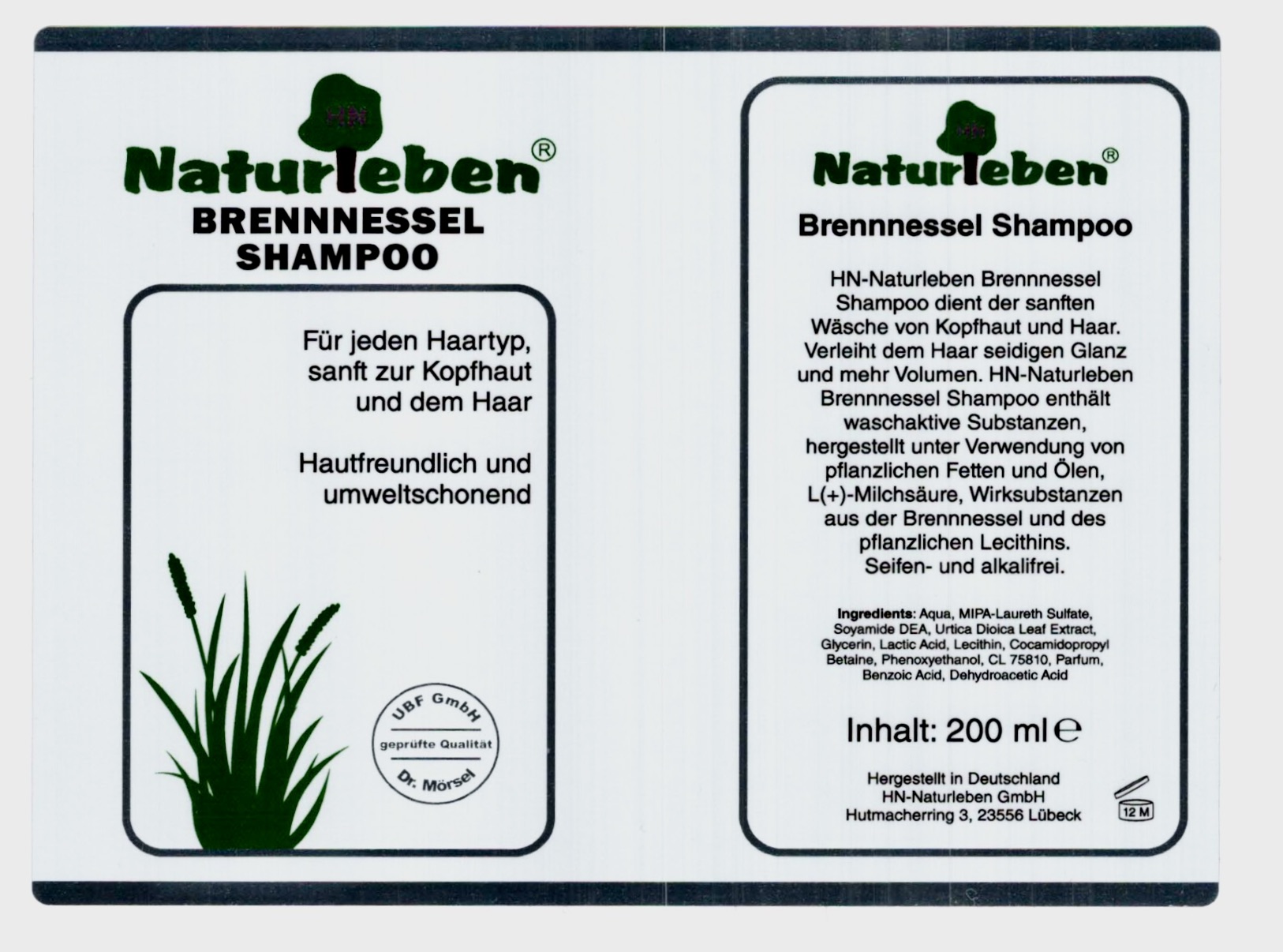 Naturleben Brennessel Shampoo 200 ml