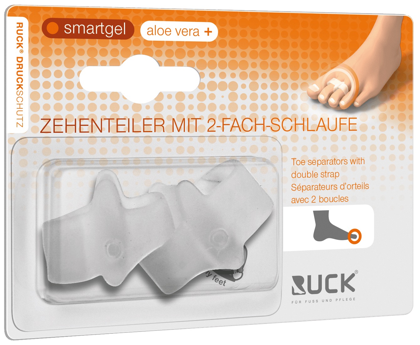 RUCK DRUCKSCHUTZ Zehenteiler mit 2-fach Schlaufe (L & XL) 2 Stück