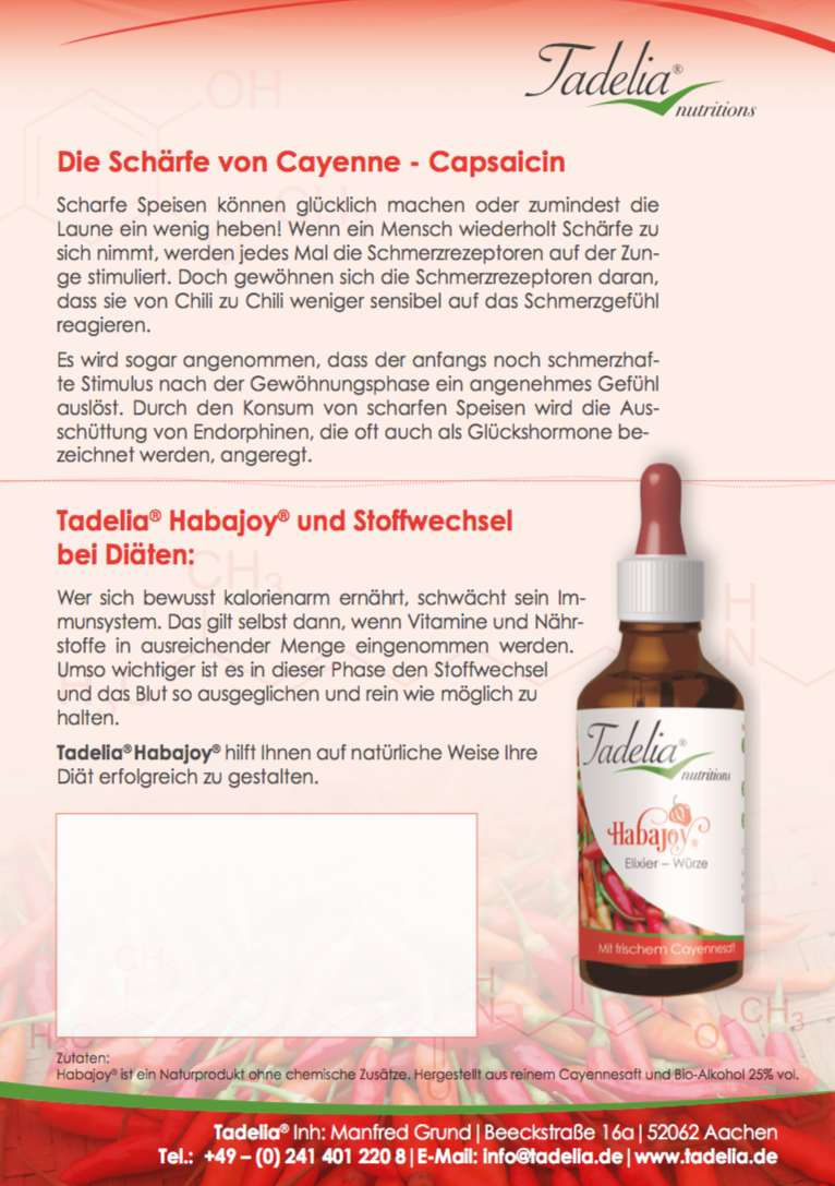 Tadelia® Habajoy Elixier-Würze 50 ml | HCG Stoffwechselkur