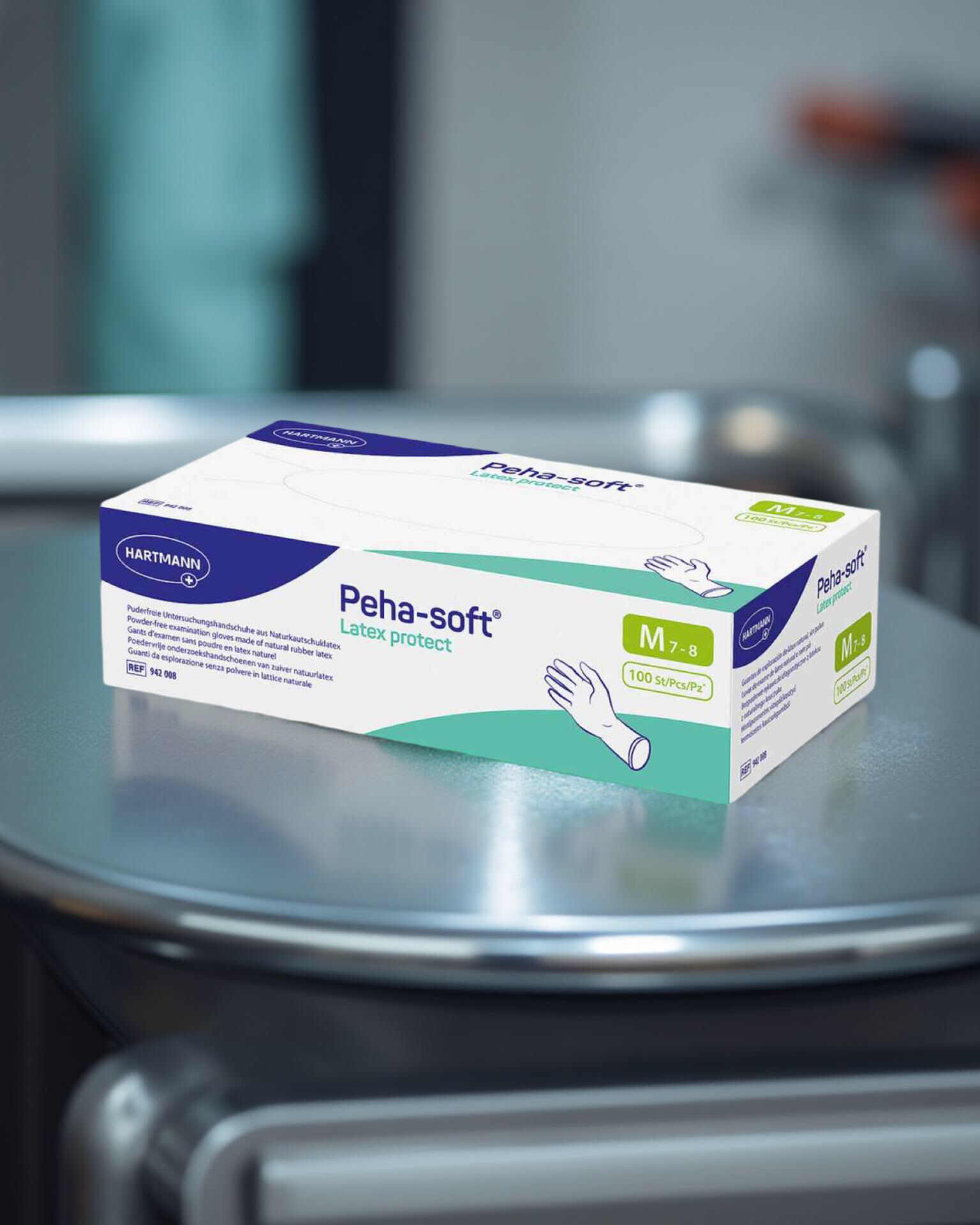 Peha-soft Latex protect Einmalhandschuhe puderfrei | M mittel 100 Stück  Peha-soft Latex protect Einmalhandschuhe puderfrei | M mittel 100 Stück