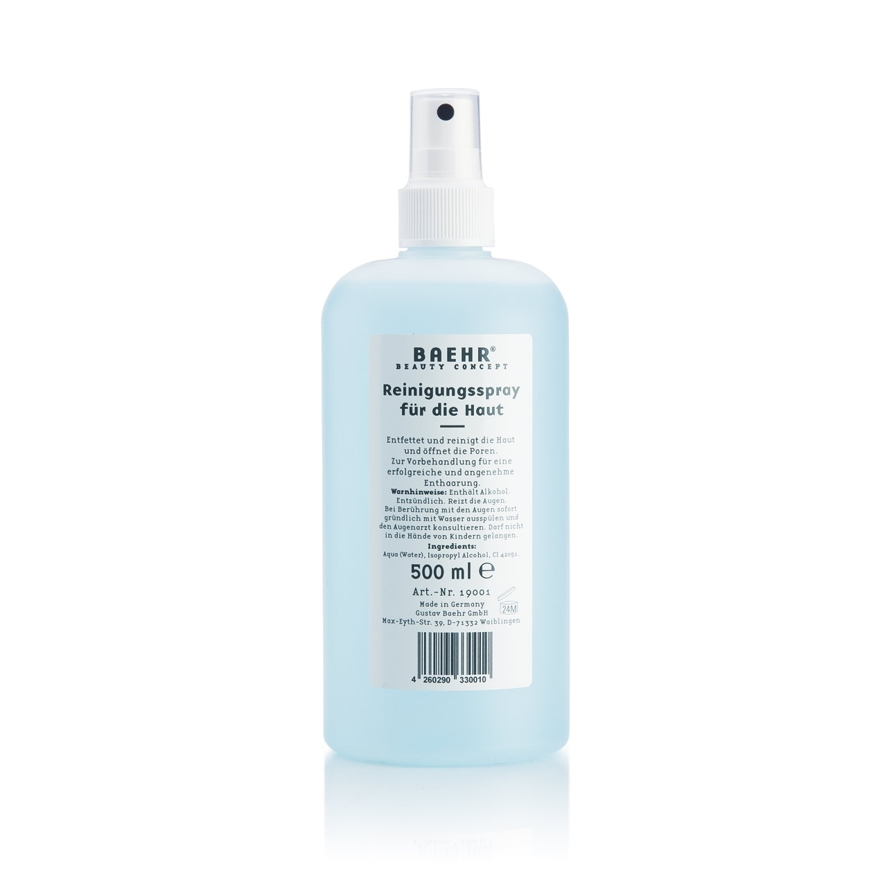 BAEHR BEAUTY CONCEPT - Reinigungsspray vor der Depilation 500 ml BAEHR BEAUTY CONCEPT - Reinigungsspray vor der Depilation 500 ml