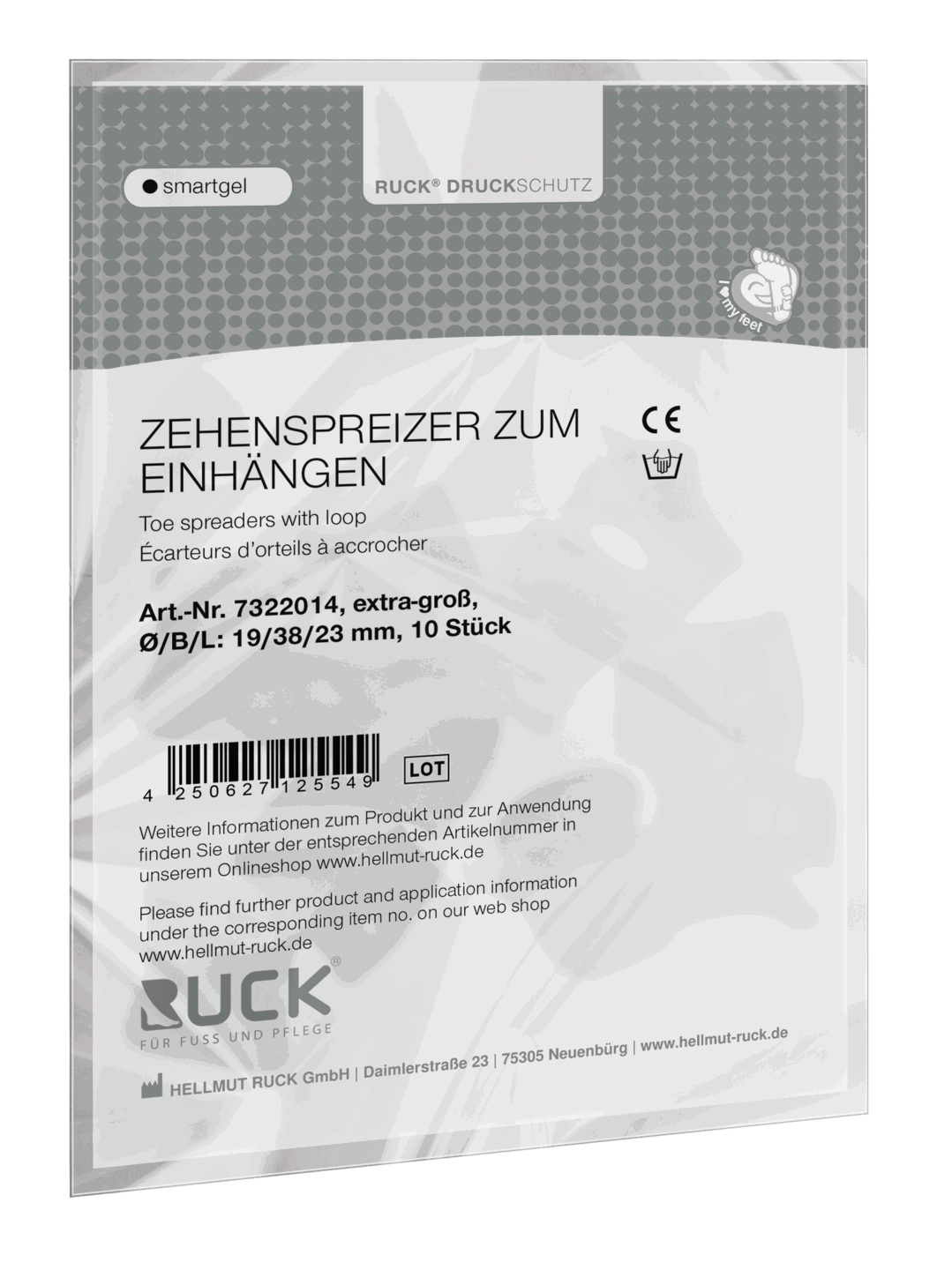 RUCK smartgel Zehenspreizer zum Einhängen, Gr. XL, B/L/Ø: 38/23/19 mm, 10 Stück