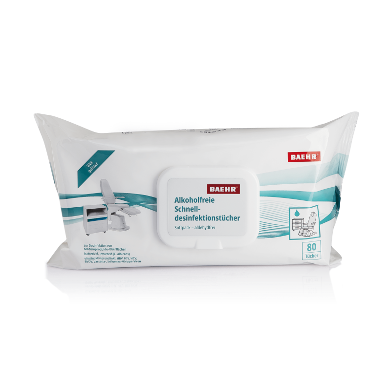 BAEHR Tücher zur Schnelldesinfektion | 80 Stück im Softpack BAEHR Tücher zur Schnelldesinfektion | 80 Stück im Softpack