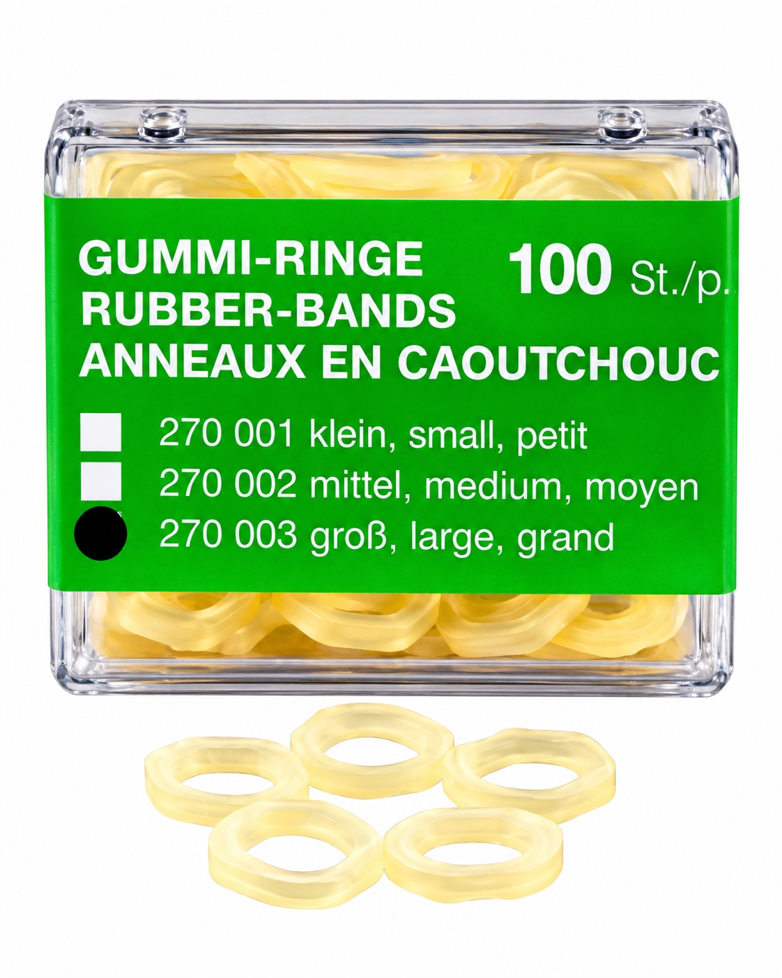 ERKODENT ERKI Gummi-Ringe. Gr. 3. Ø 6.35 mm
