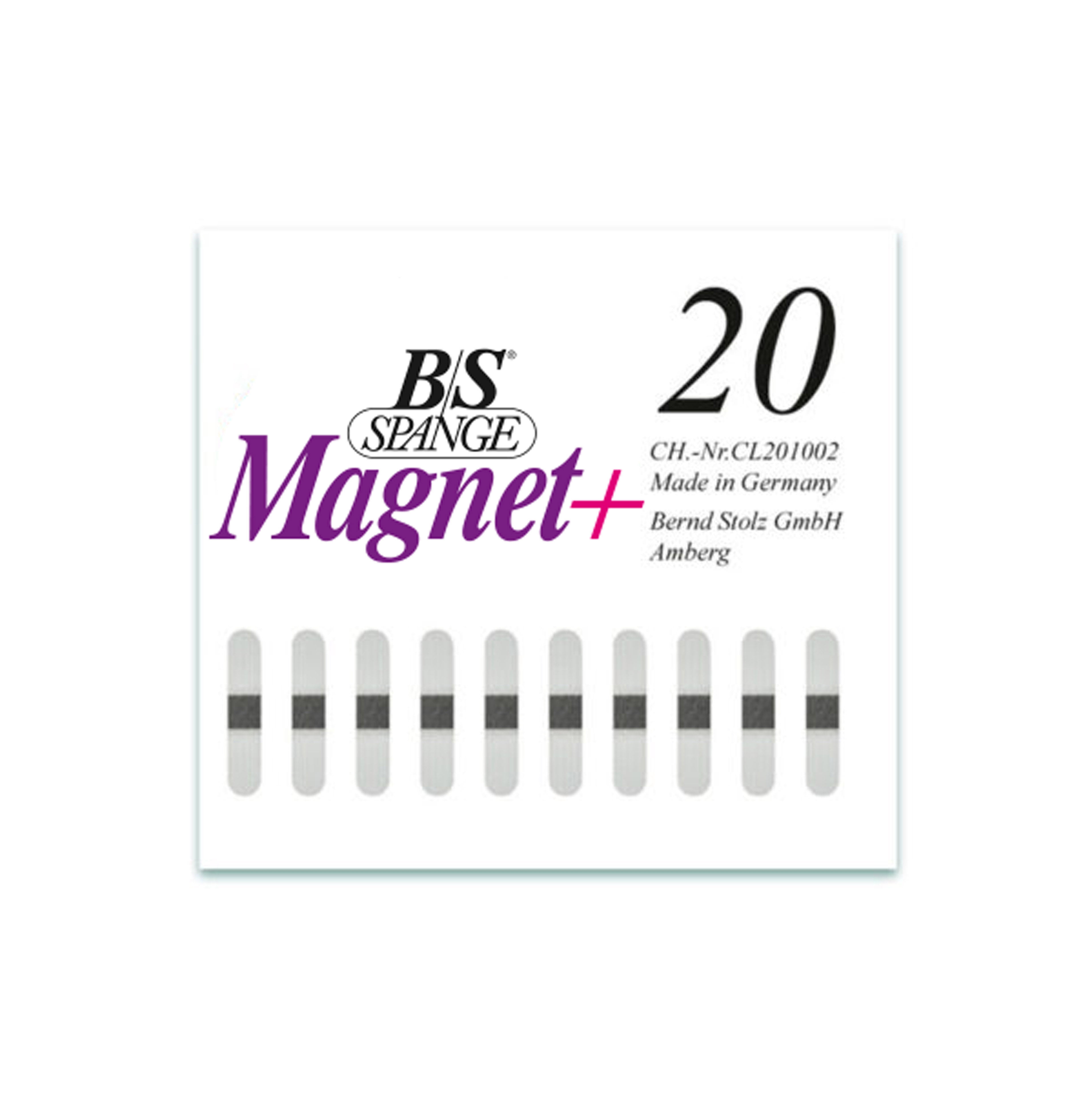 B/S Spange Magnet+ | Länge 20 Breite 4 mm 10 Stück